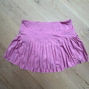 Gold Hinge Pink Pleated Mini Skirt